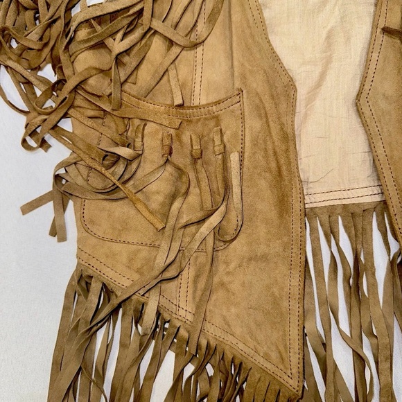 Spell & The Gypsy Collective Leather Fringe Vest Suede Boho Festival M/L RARE - Picture 15 of 15